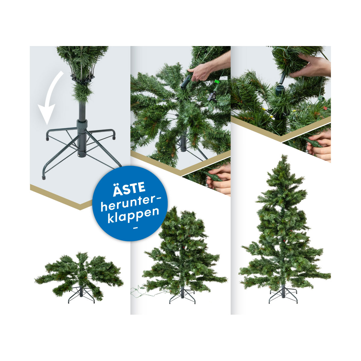 Künstlicher Weihnachtsbaum Mesa Fichte inkl. LEDs 180 cm Grün Bild 8