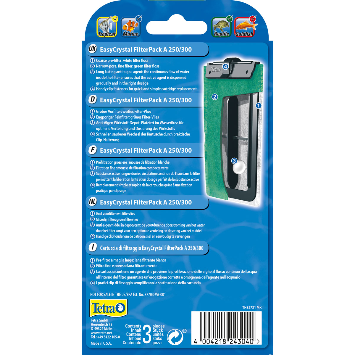 Tetra Ersatzfilter EasyCrystal A250/300 mit AlgoStop bis 60 L Bild 2