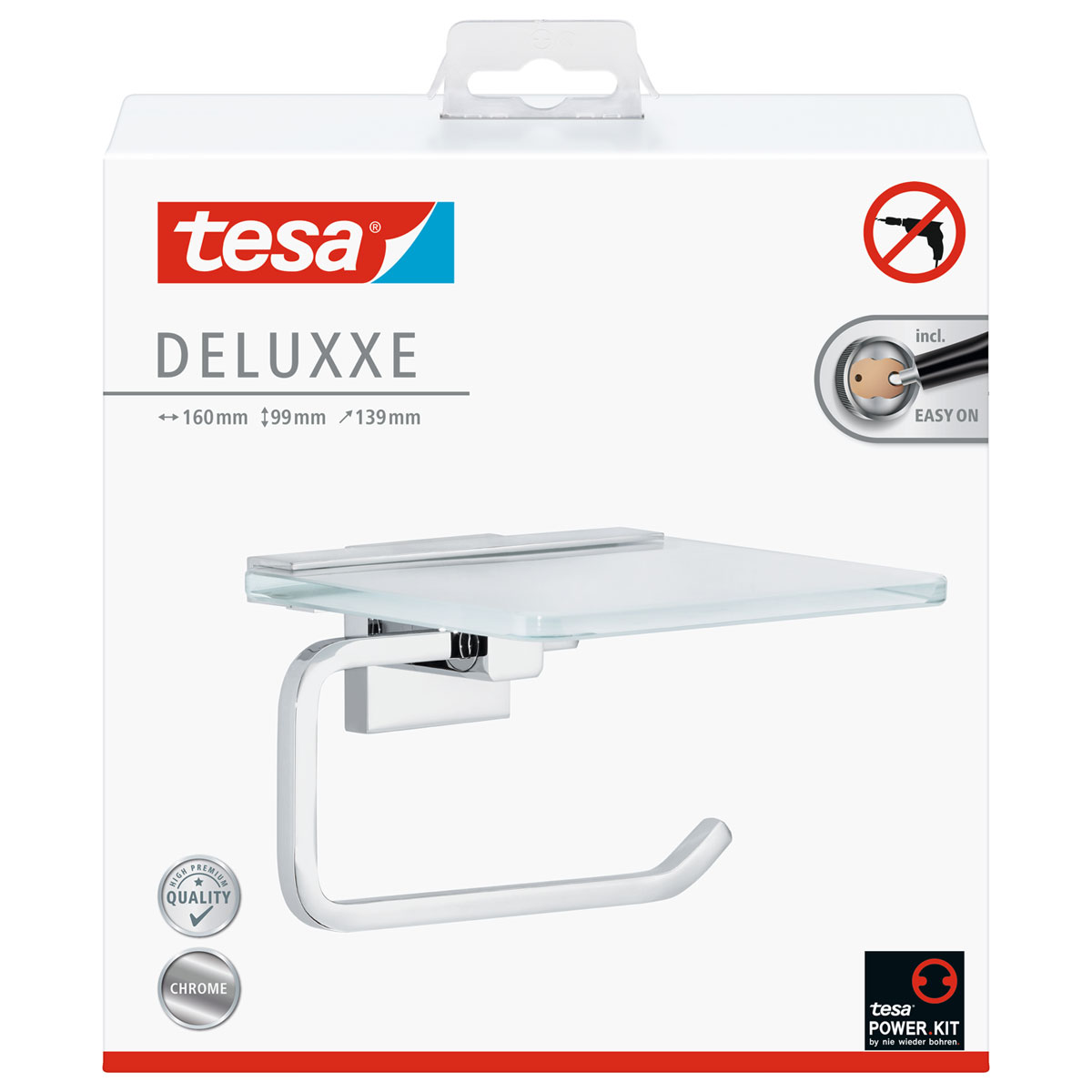 Tesa Toilettenrollenhalter mit Ablage Deluxxe Bild 2