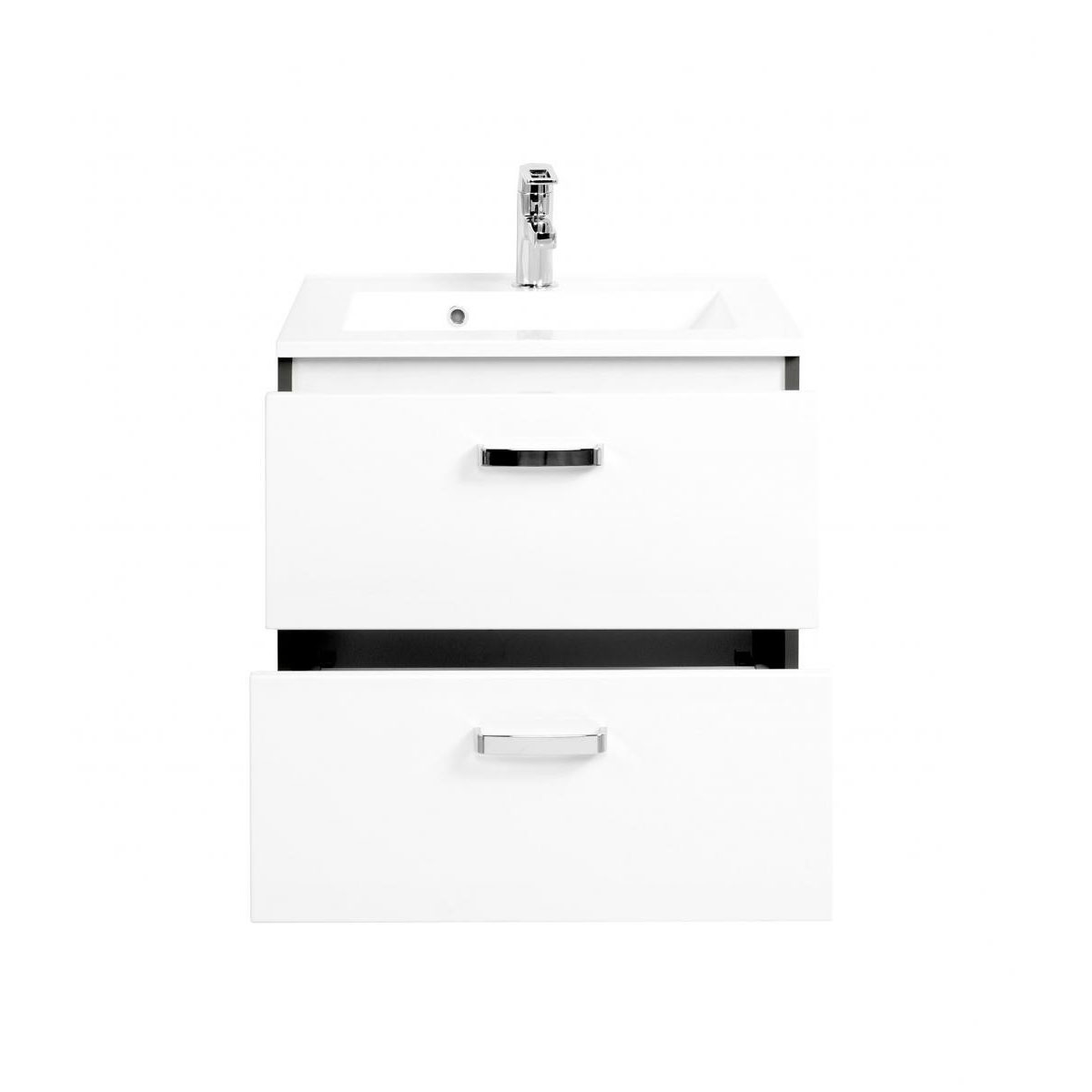 HELD Waschtisch 60 graphitgrau- Weiß Hochglanz 2 Auszüge Bild 2