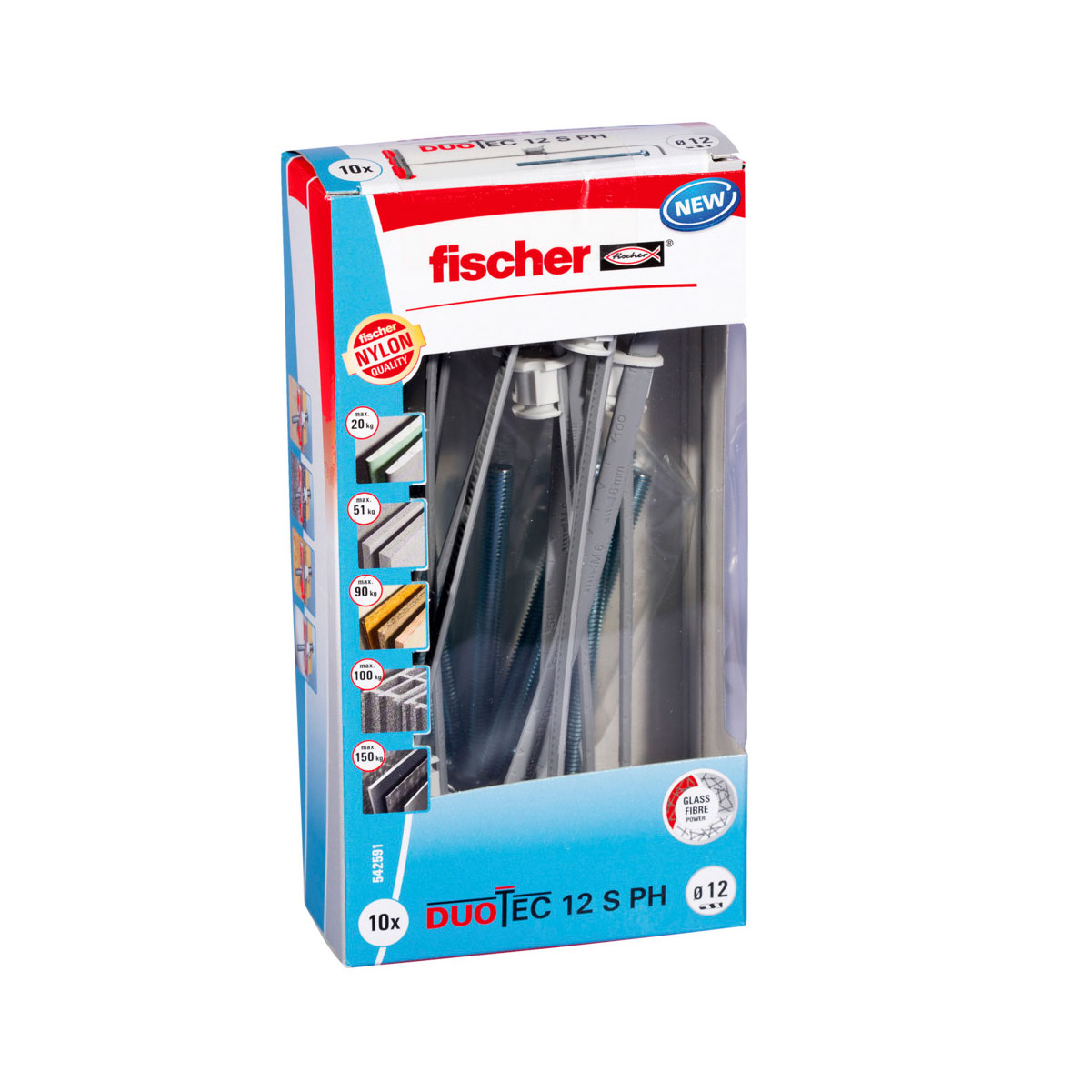 Fischer Kippdübel DuoTec 12 mit Panhead Schraube 10 Stück