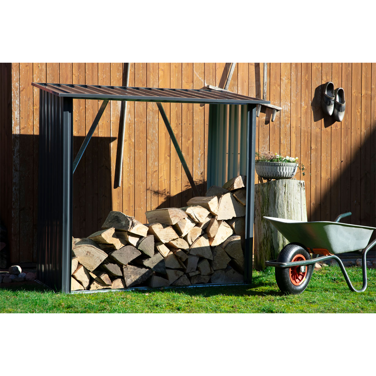 dobar XXL-Kaminholzregal Madera 163 x 154 x 83 cm grau Bild 3