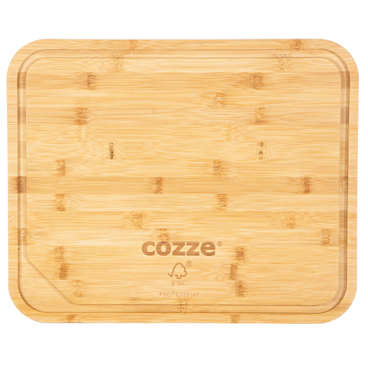 COZZE Pizzaschneidebrett Bambus 430 x 350 x 20 mm