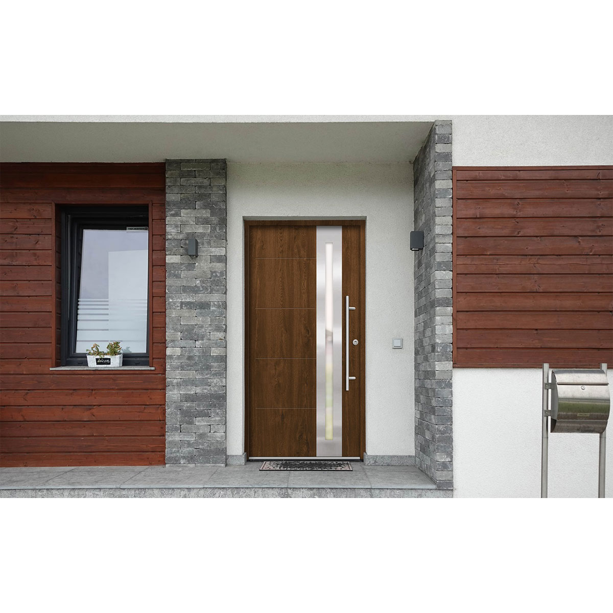 SplenDoor  Premium-Haustür Passivedoor Eksjo RC2 energiesparend einbruchsicher nussbaum 100 x 210 cm rechts Bild 2