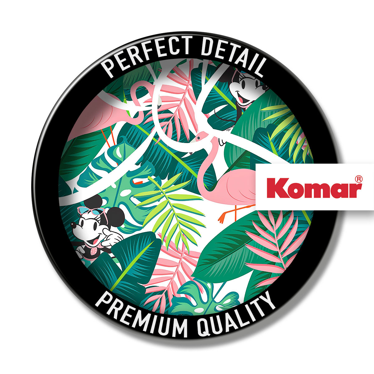 Komar Selbstklebende Vlies Fototapete rund Minnie Head Tropical Durchmesser 125 cm