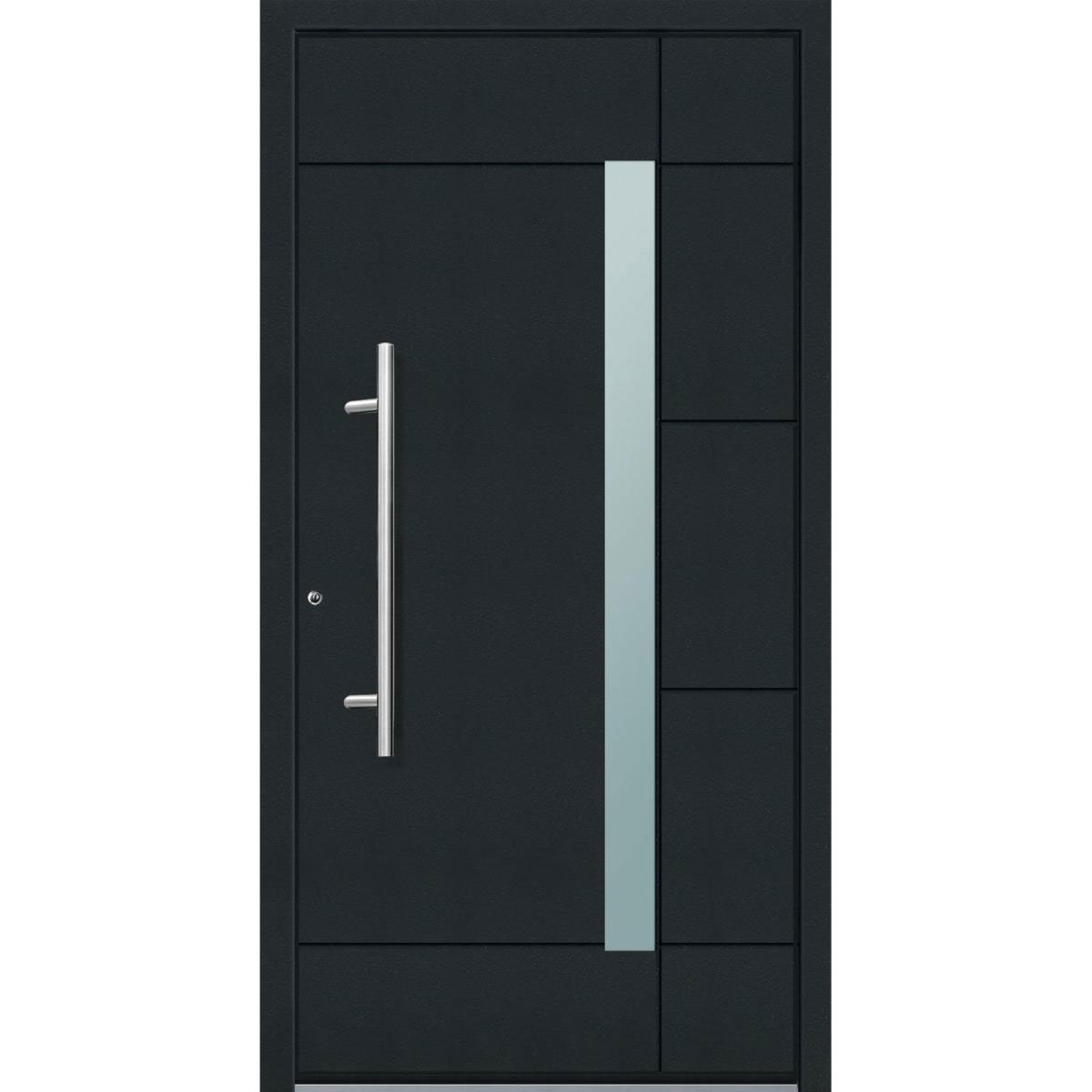 Aluminium Sicherheits-Haustür Vicenza Superior 60 mm anthrazit 110 x 210 cm Anschlag links inkl Griffset