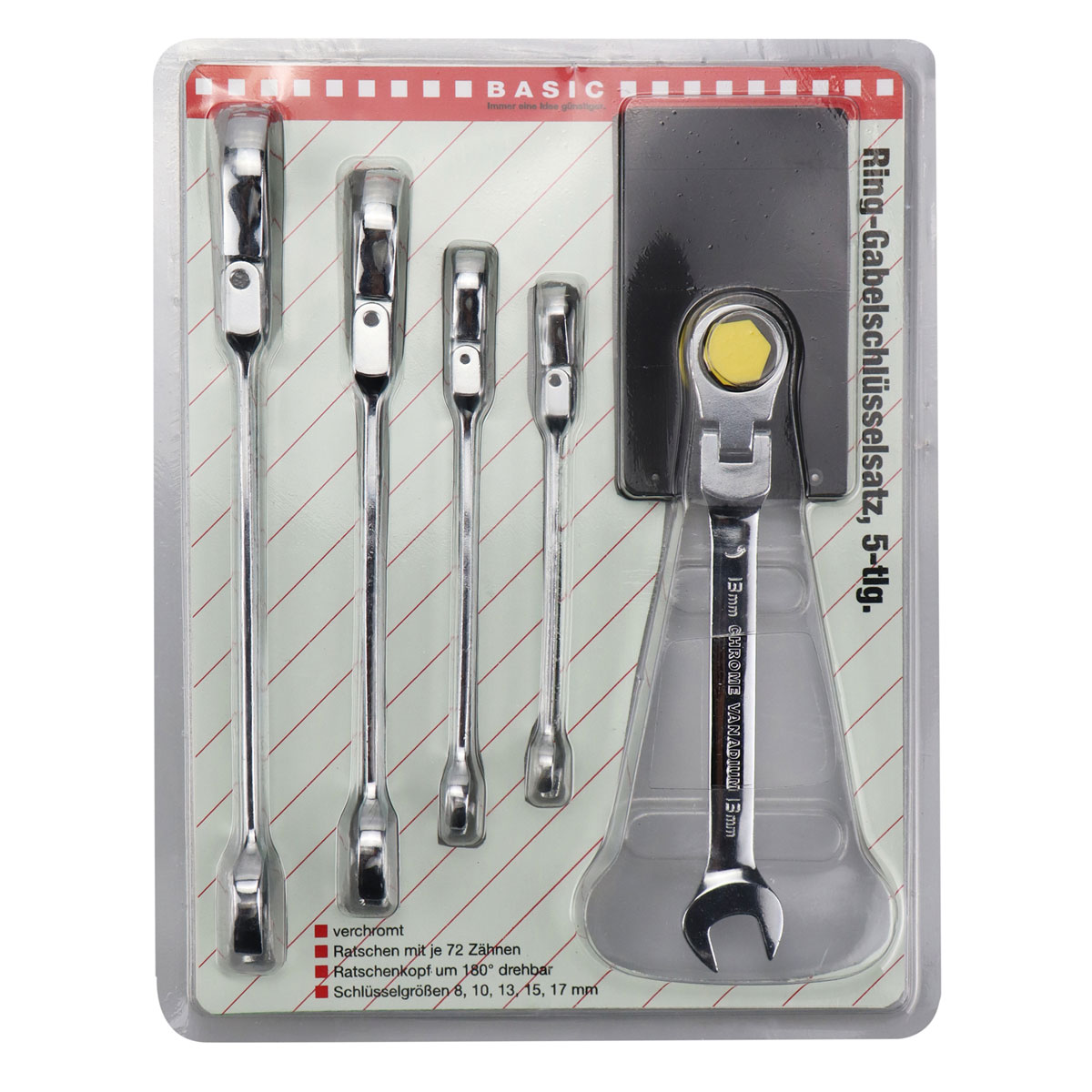 Basic Ring-Gabel-Schlüsselsatz 5 teilig Bild 2