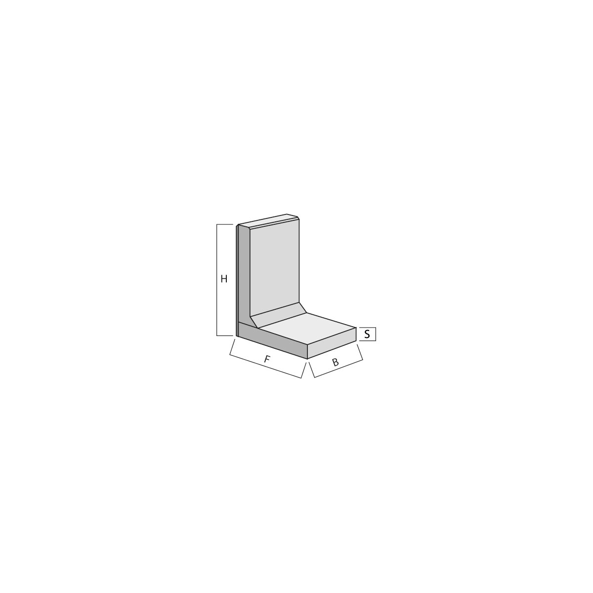 Lusit  L-Stein 50 x 32 x 40 x 8 cm Anthrazit mit Bild 2