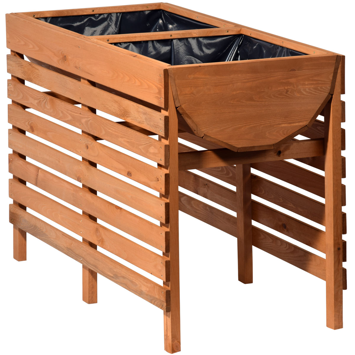 dobar Doppel-Hochbeet 100 x 71 x 50 cm braun Bild 6