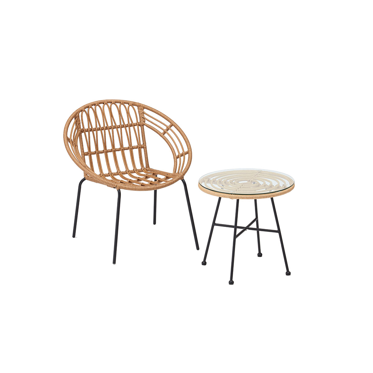 Haveson Beistelltisch Bali schwarz-braun-meliert Bild 3