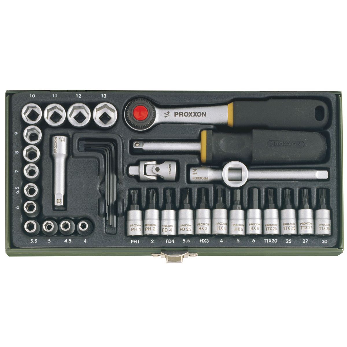 Proxxon Industrial Steckschlüssel-Satz 1/4 Zoll 36-teilig