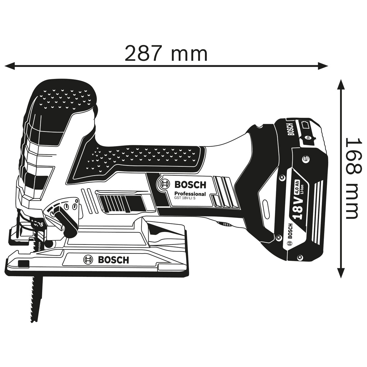 Bosch Professional   Akku-Stichsäge GST 18V-LI S solo Bild 5
