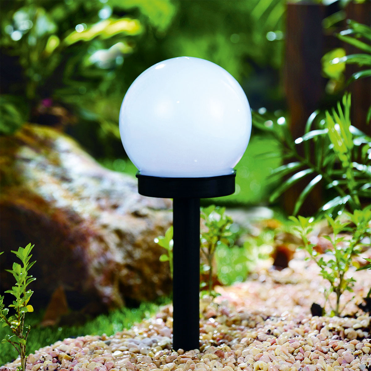 Flector Garten LED-Solar-Kugelleuchte schwarz 10 x 33 cm Bild 2