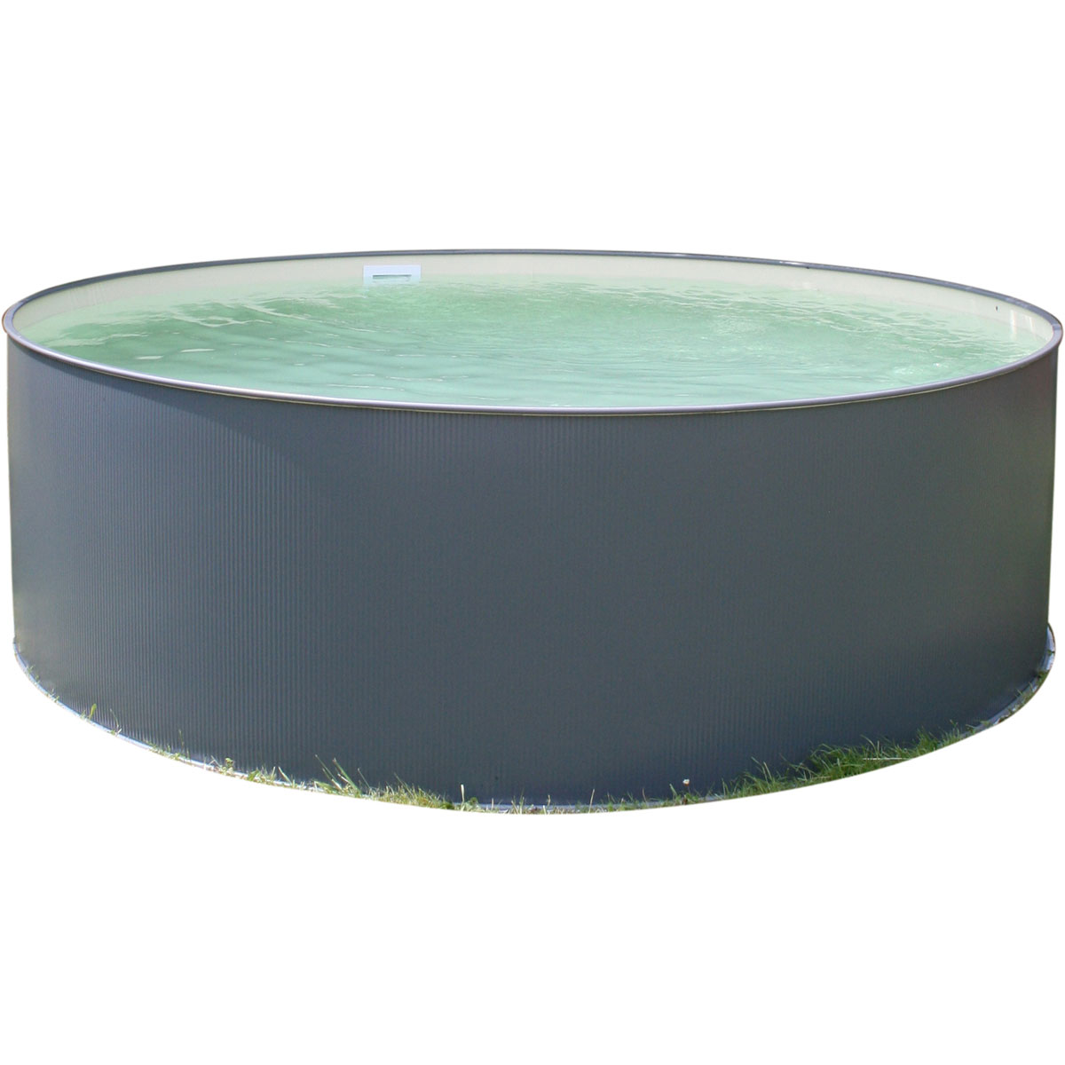 Rundbecken-Set Anthrazit 350 x 90 cm Innenauskleidung sand