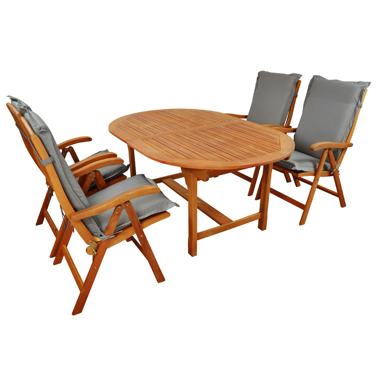 Indoba Gartenmöbel Set Sun Flair 9teilig mit Auflagen Premium Grau 9