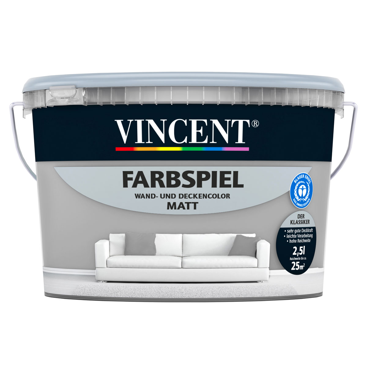 Vincent Farbspiel Beton matt 2,5 L Vincent Farbspiel Beton matt 2,5 L