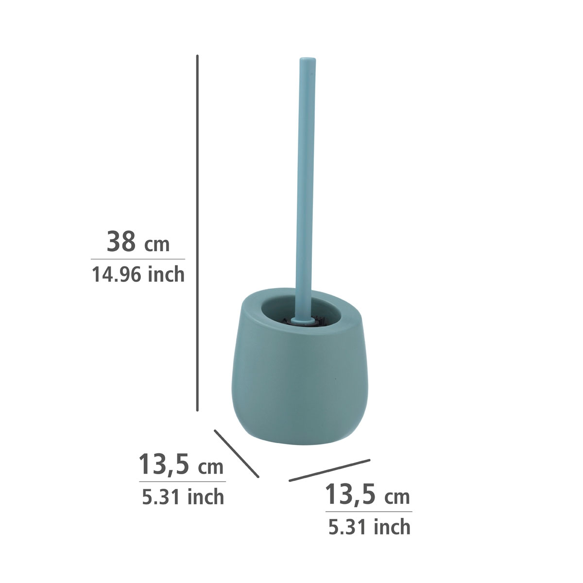 Wenko WC-Garnitur Badi Blaugrau Keramik WC-Bürstenhalter | 514481 | Toilettenbürstenhalter