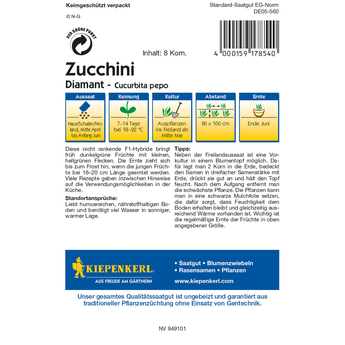 Kiepenkerl Zucchini Diamant Bild 2