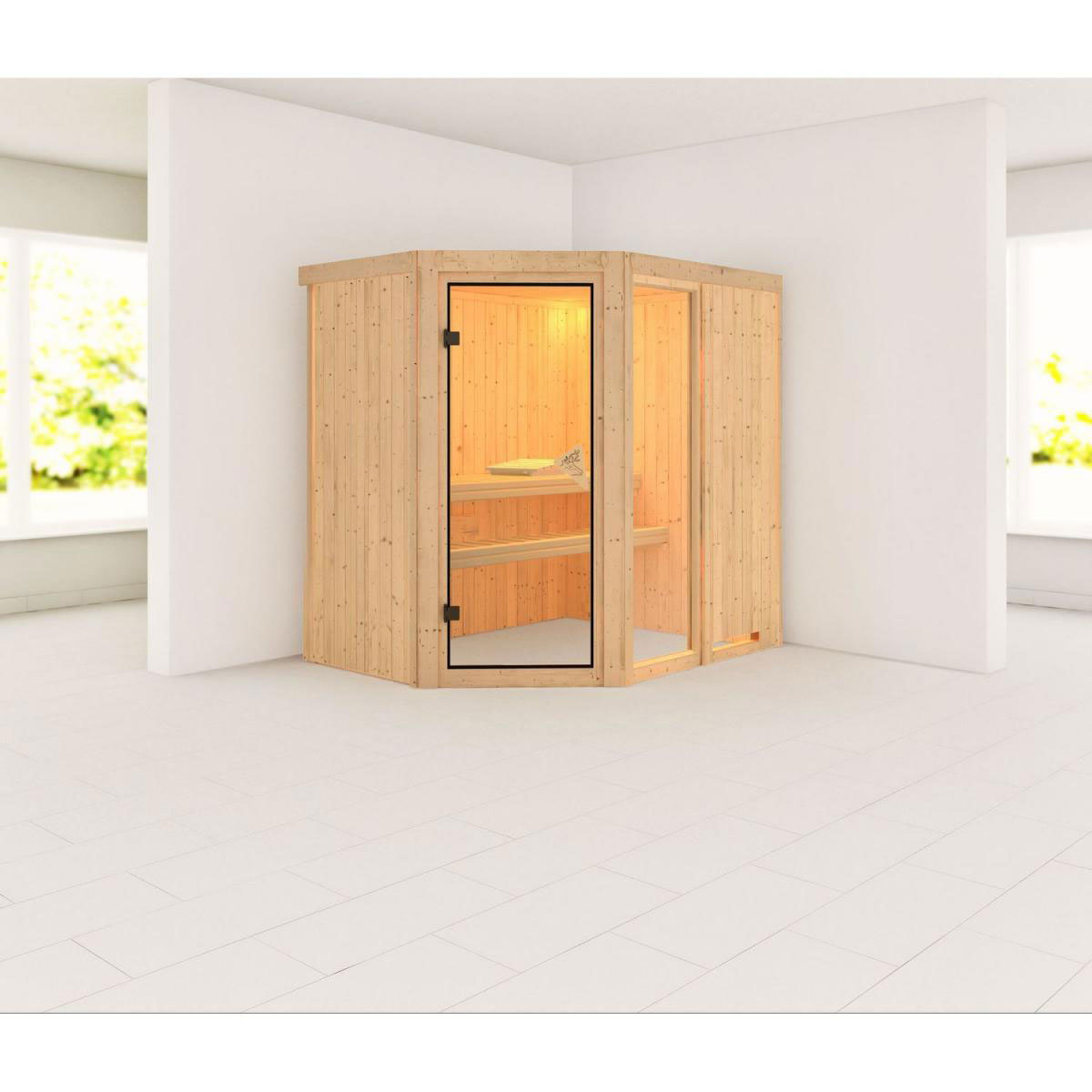 Karibu Systemsauna Fiona 1 68 mm ohne Ofen ohne Dachkranz