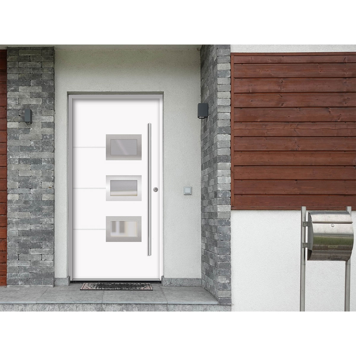 SplenDoor  Premium-Haustür Passivedoor Bergen RC2 energiesparend einbruchsicher weiss 100 x 200 cm rechts Bild 2