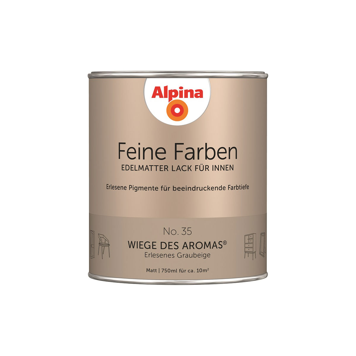 Alpina Buntlack Feine Farben Lack No 35 Wiege des Aromas edelmatt 750ml