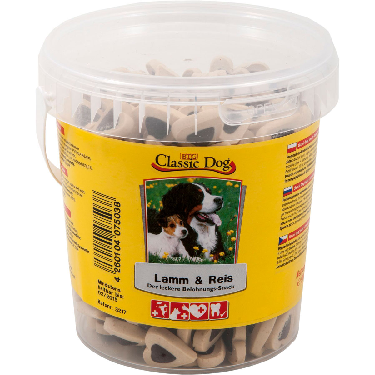 Classic Dog Snack Lamm und Reis Eimer 500g