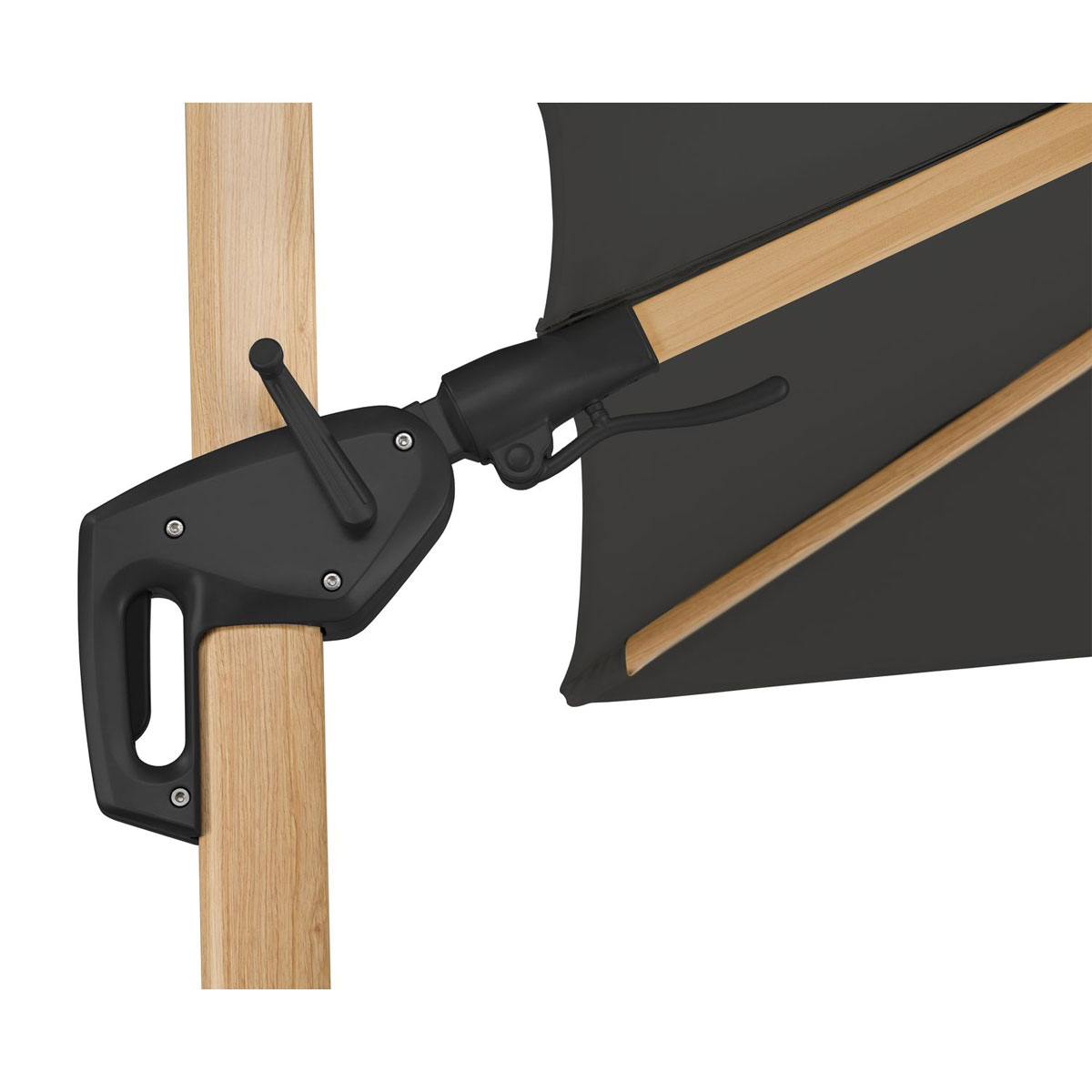 Schneider Schirme Sonnenschirm Rhodos Twist Woody 300 x 300 cm anthrazit Bild 3