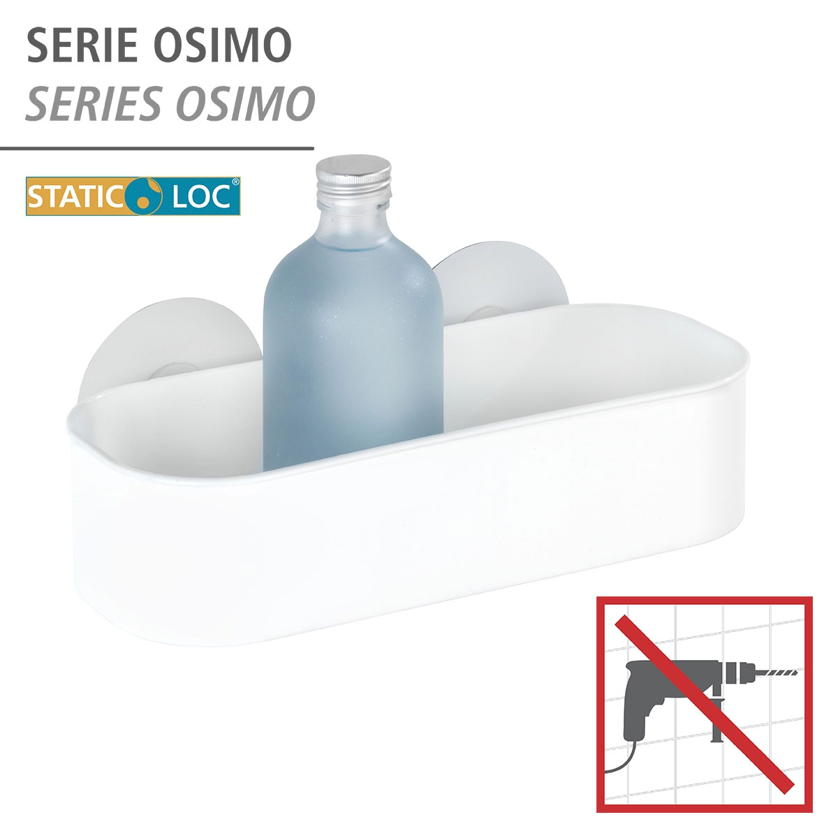 Wenko Static-Loc Wandablage Osimo weiß | 229477