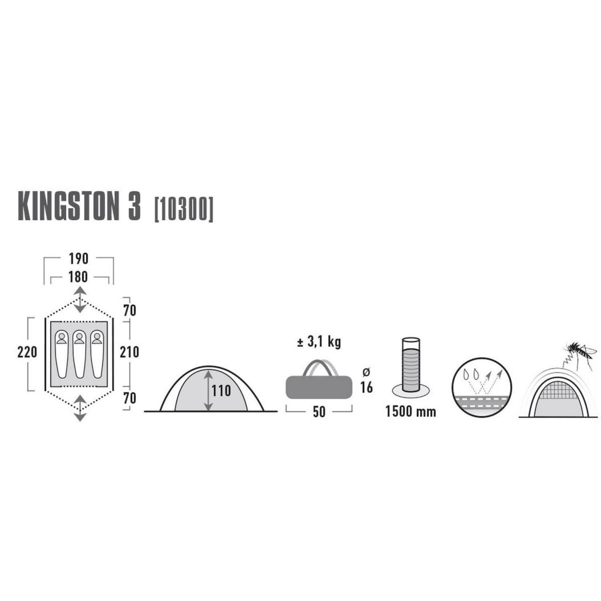 High Peak Zelt Kingstone 3 blau/grau Bild 3