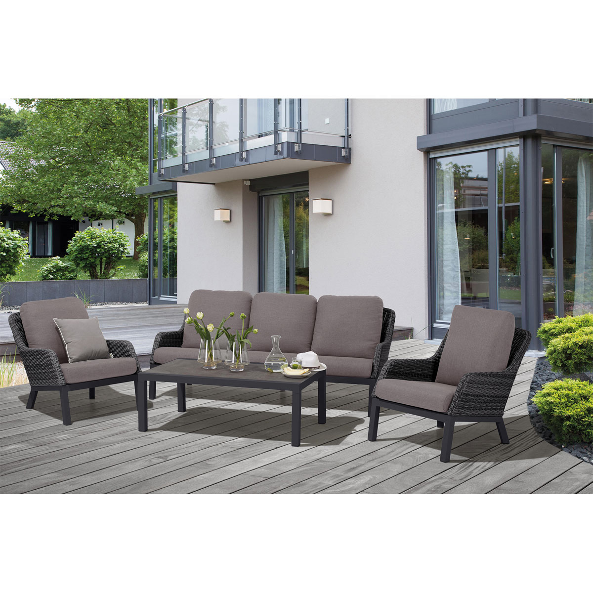 Siena Garden Loungetisch Belia 120 x 70 x 43,5 cm matt anthrazit/anthrazit Bild 4