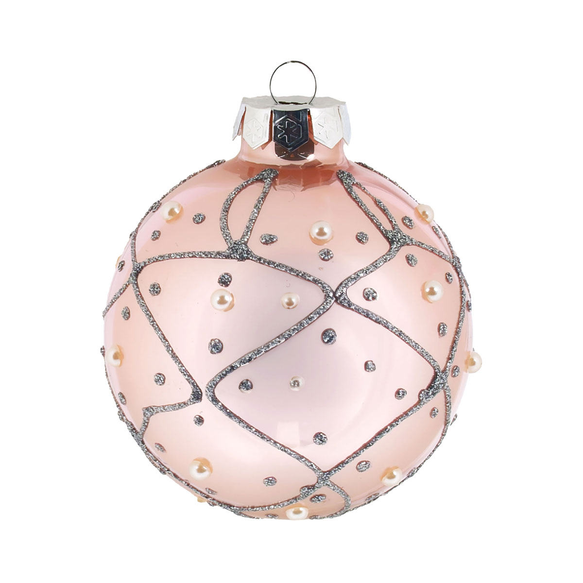 Ambientis Dekorierte Kugel Rosa-glänzend