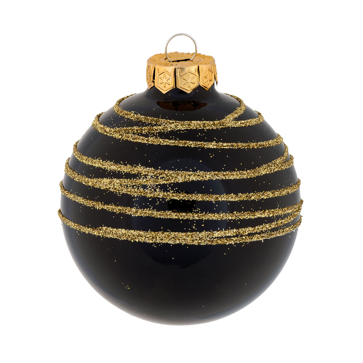 Ambientis Dekorierte Kugel schwarz/gold