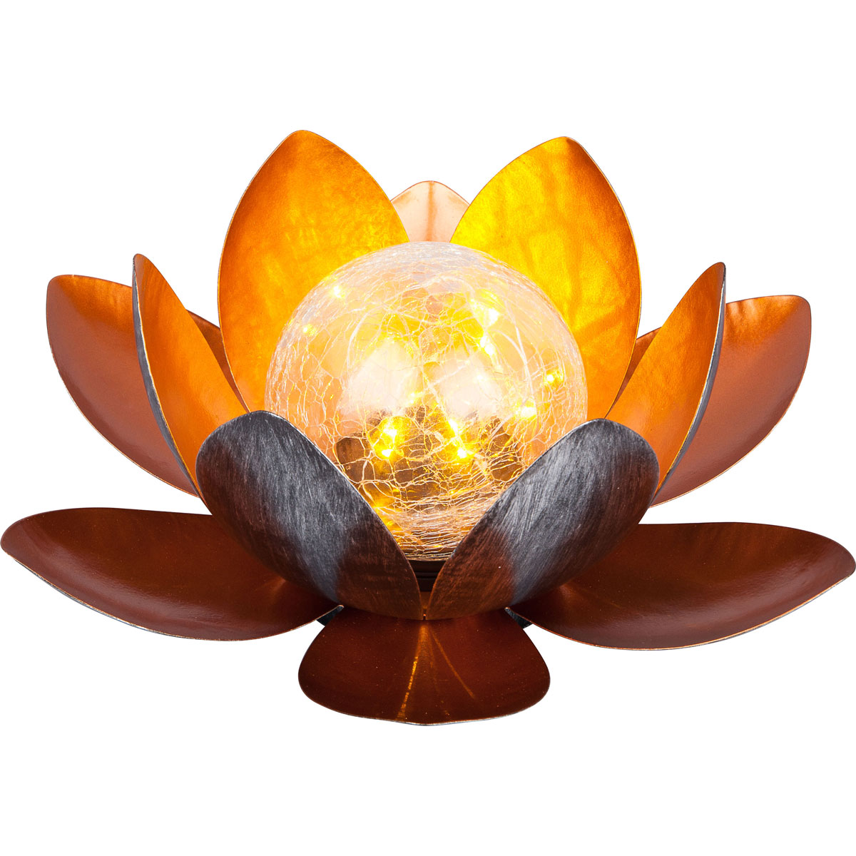Flector Garten LED-Solar-Dekoleuchte Lotus kupfer Bild 1