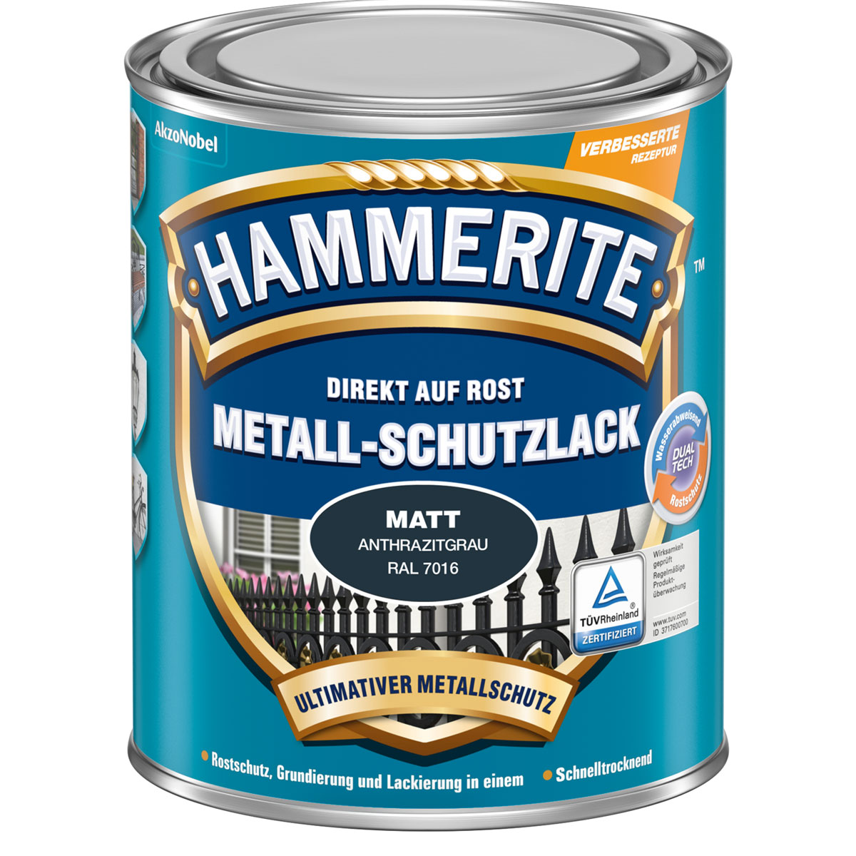 Hammerite Metallschutzlack anthrazitgrau matt 750 ml
