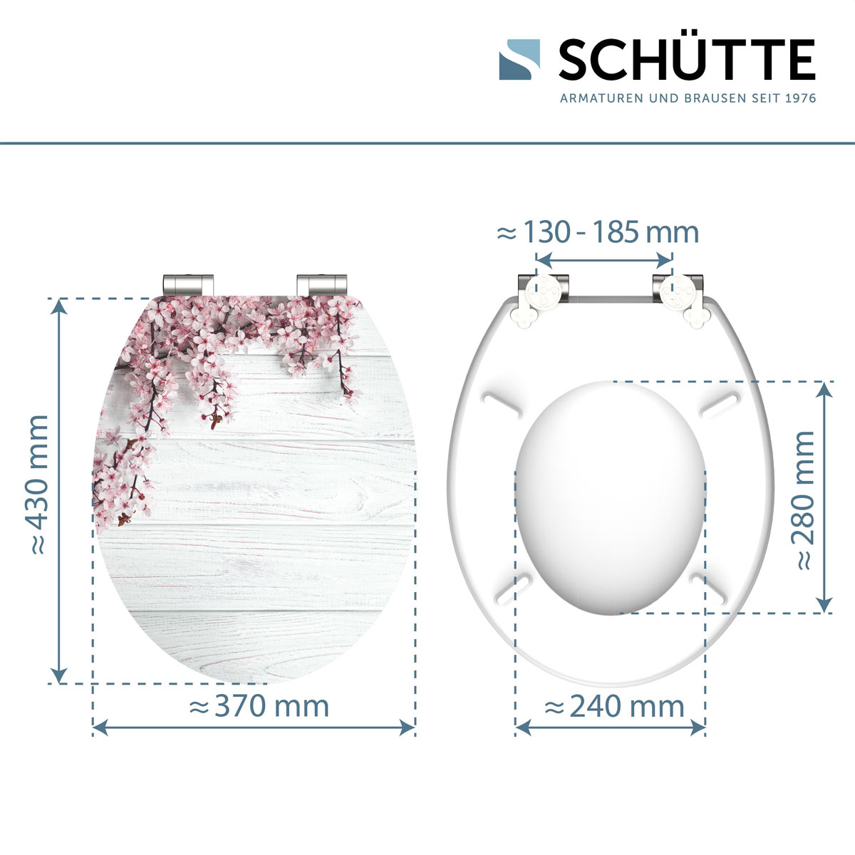 Schütte MDF HG WC-Sitz FLOWERS AND WOOD mit Absenkautomatik Bild 7