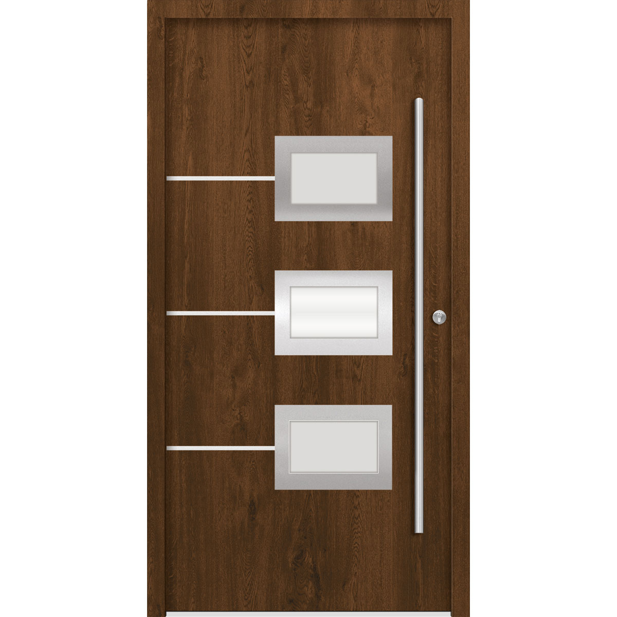 SplenDoor Premium-Haustür Passivedoor Bergen energiesparend nussbaum 100 x 210 cm rechts