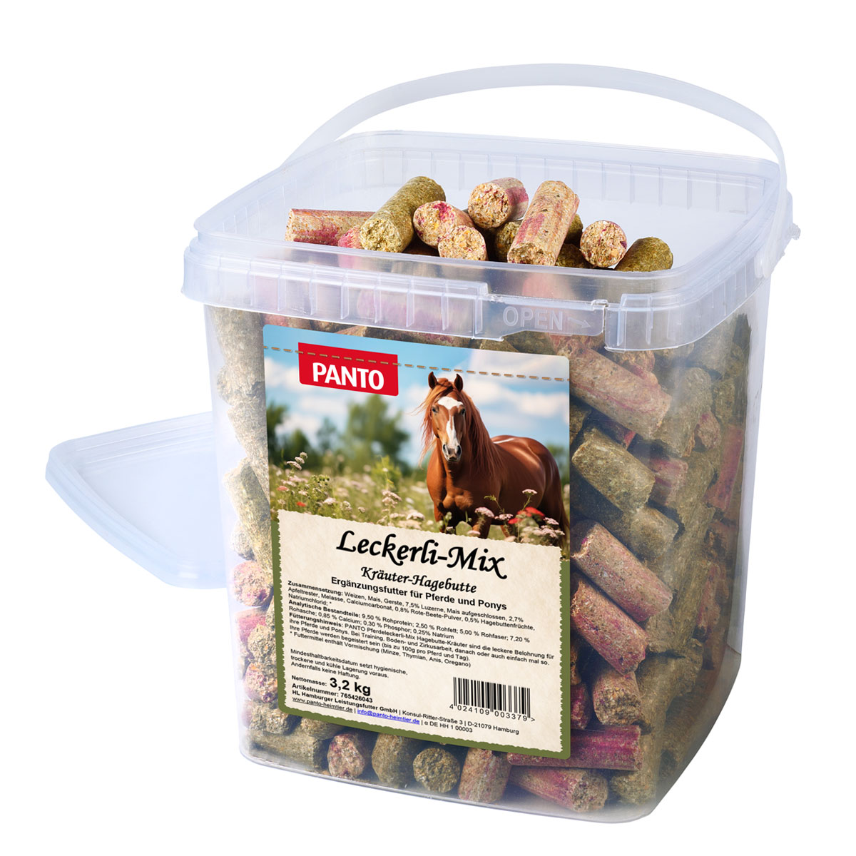 Panto Leckerli-Mix Hagebutte-Kräuter 3,2 kg Eimer