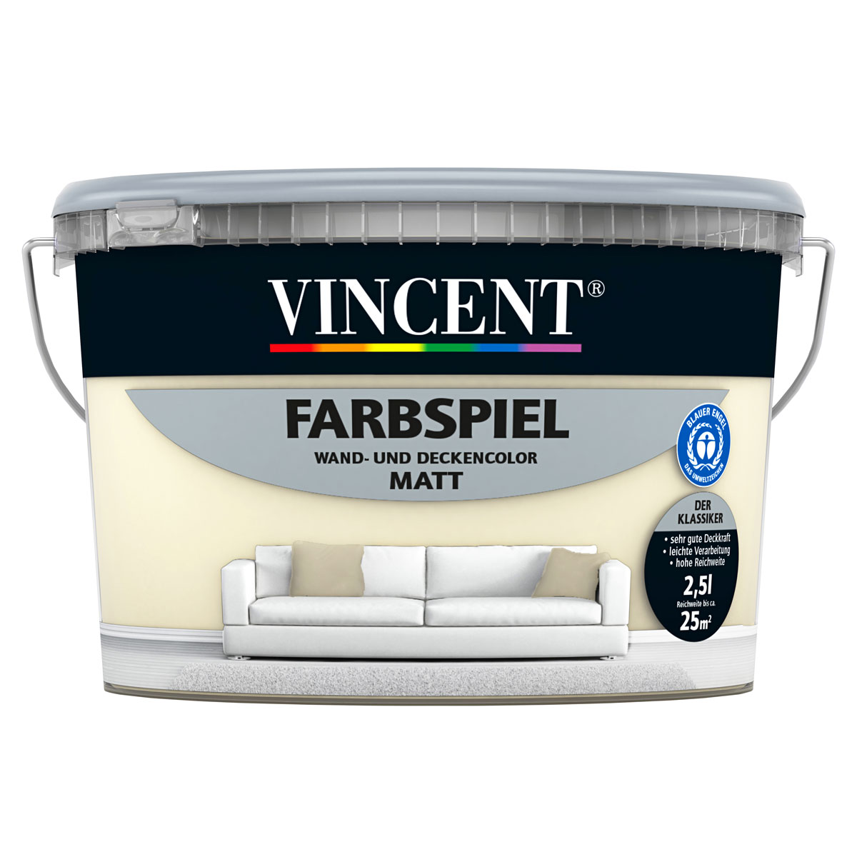 Vincent Farbspiel Mandel matt 2,5 L Vincent Farbspiel Mandel matt 2,5 L