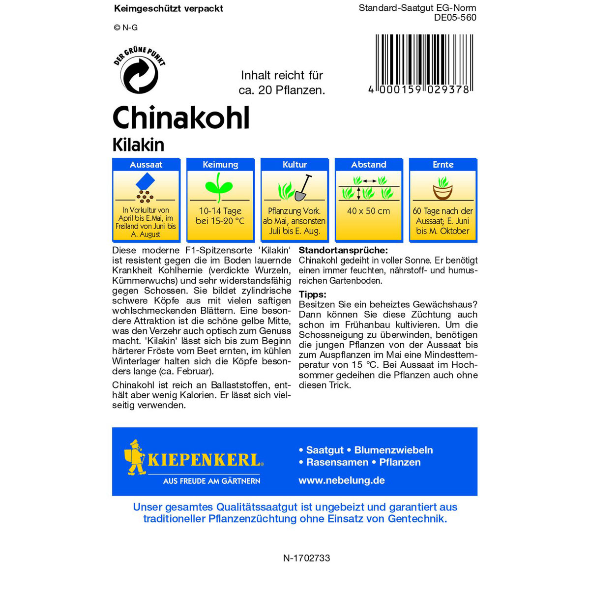 Kiepenkerl Chinakohl Kilakin F1 Bild 3