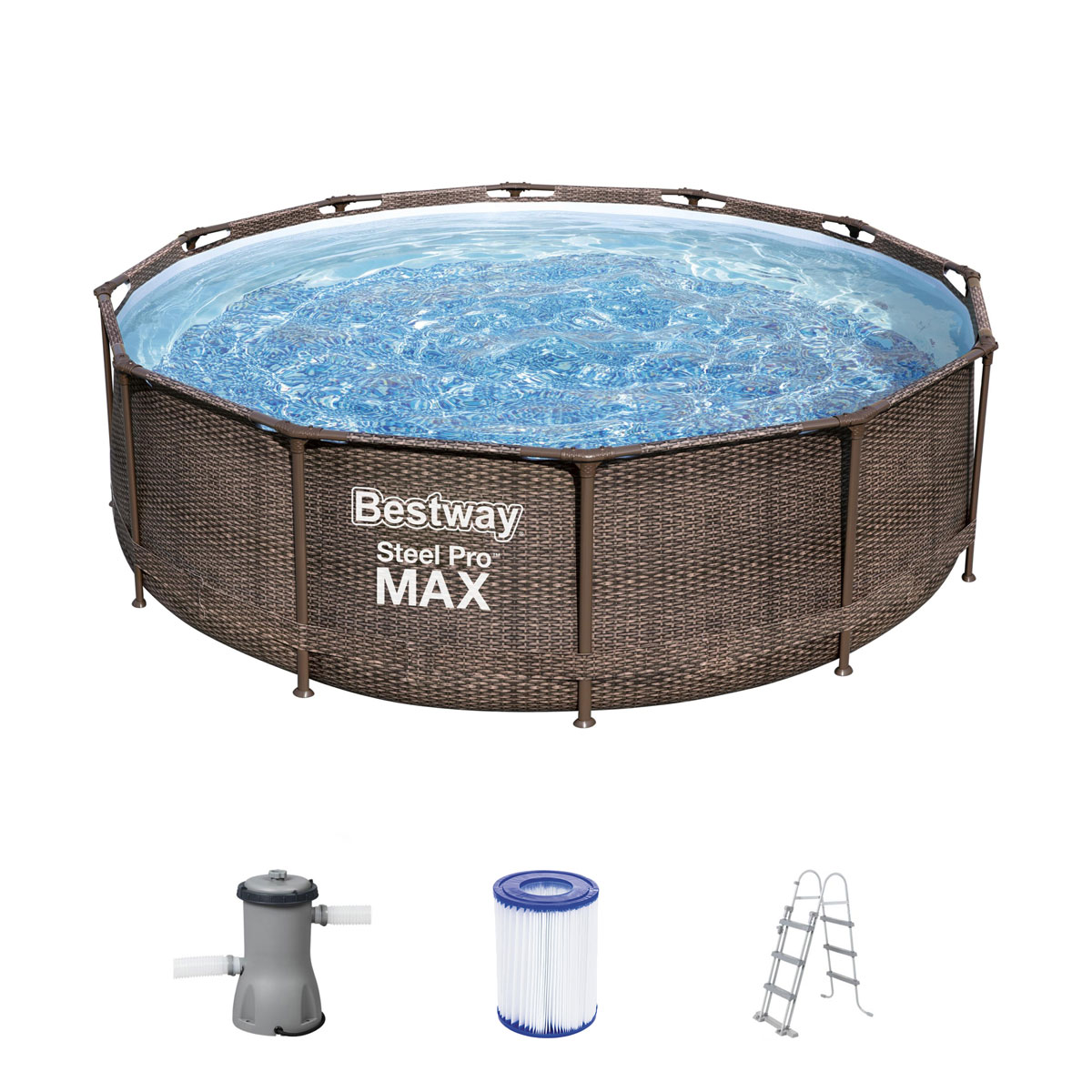 Bestway Frame Pool Komplett-Set mit Filterpumpe und Sicherheitsleit Bild 2