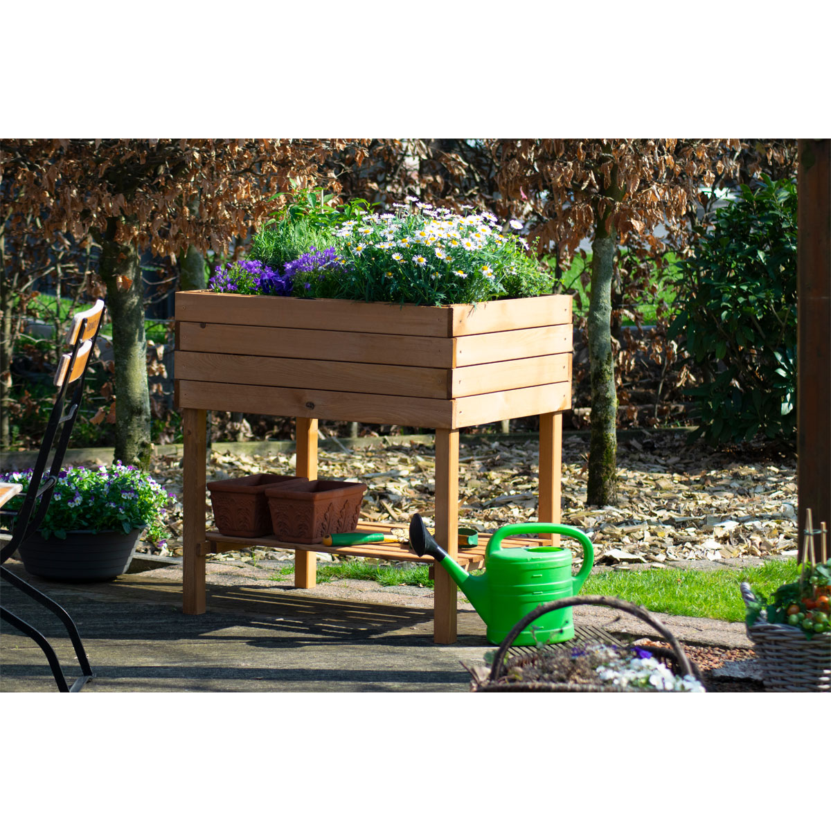 dobar Breites Hochbeet 80 x 80 x 58 cm braun Bild 7