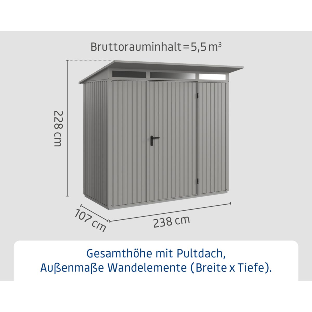 EcoStar  Gerätehaus Trend-PTyp 1RAL9007 1 flg Bild 3