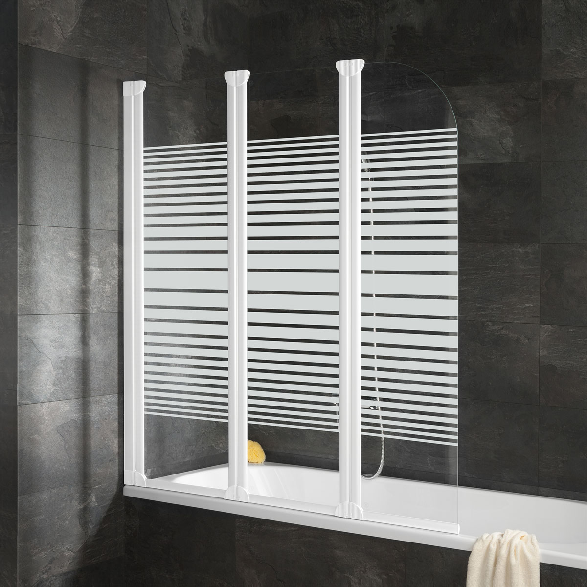 Schulte Badewannenfaltwand Komfort 3 teilig weiß