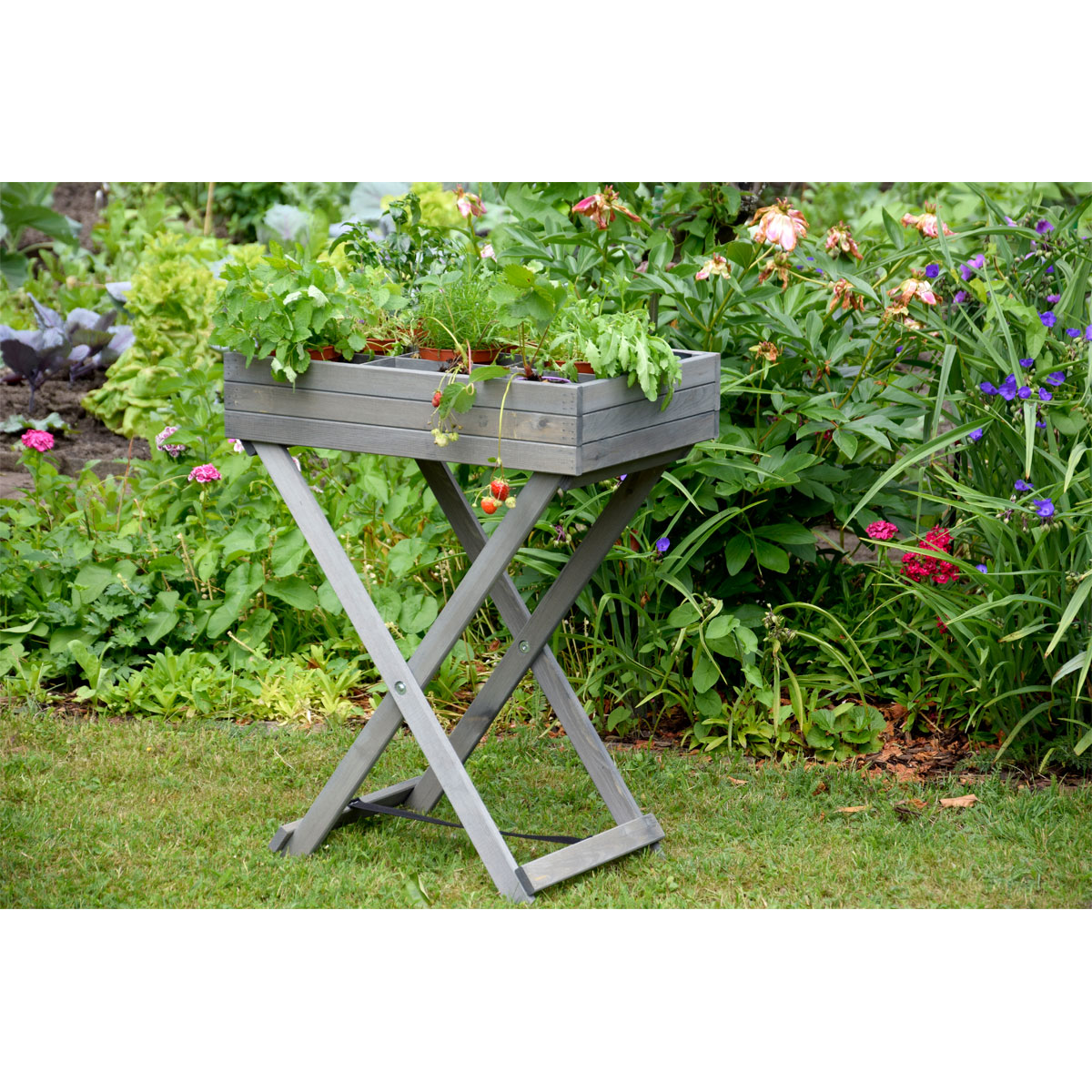 dobar Hochbeet faltbar 58 x 38 x 75 cm grau Bild 4