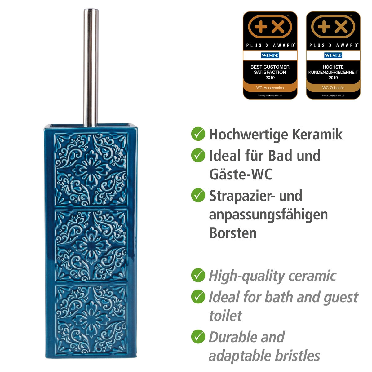 Wenko  WC-Garnitur Cordoba Blau Keramik Bild 3