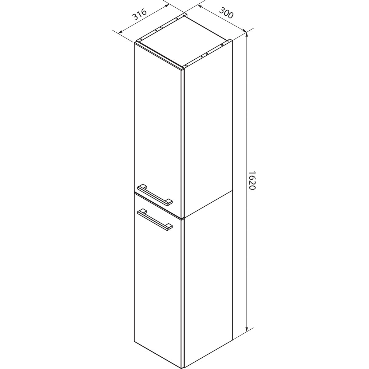 Fackelmann  Hochschrank rechts B.Style 300 x 1620 x 316 mm Nature Oak Bild 4