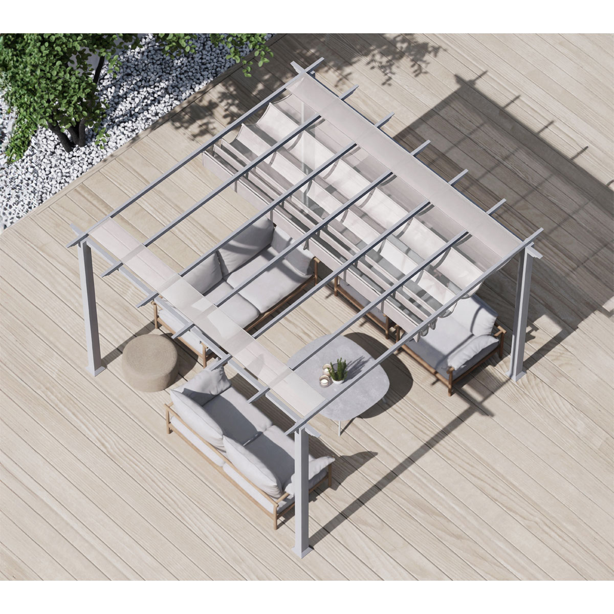 Paragon Outdoor Outdoor Pergola Florida 1111 350x350x235cm Weiß Bild 4