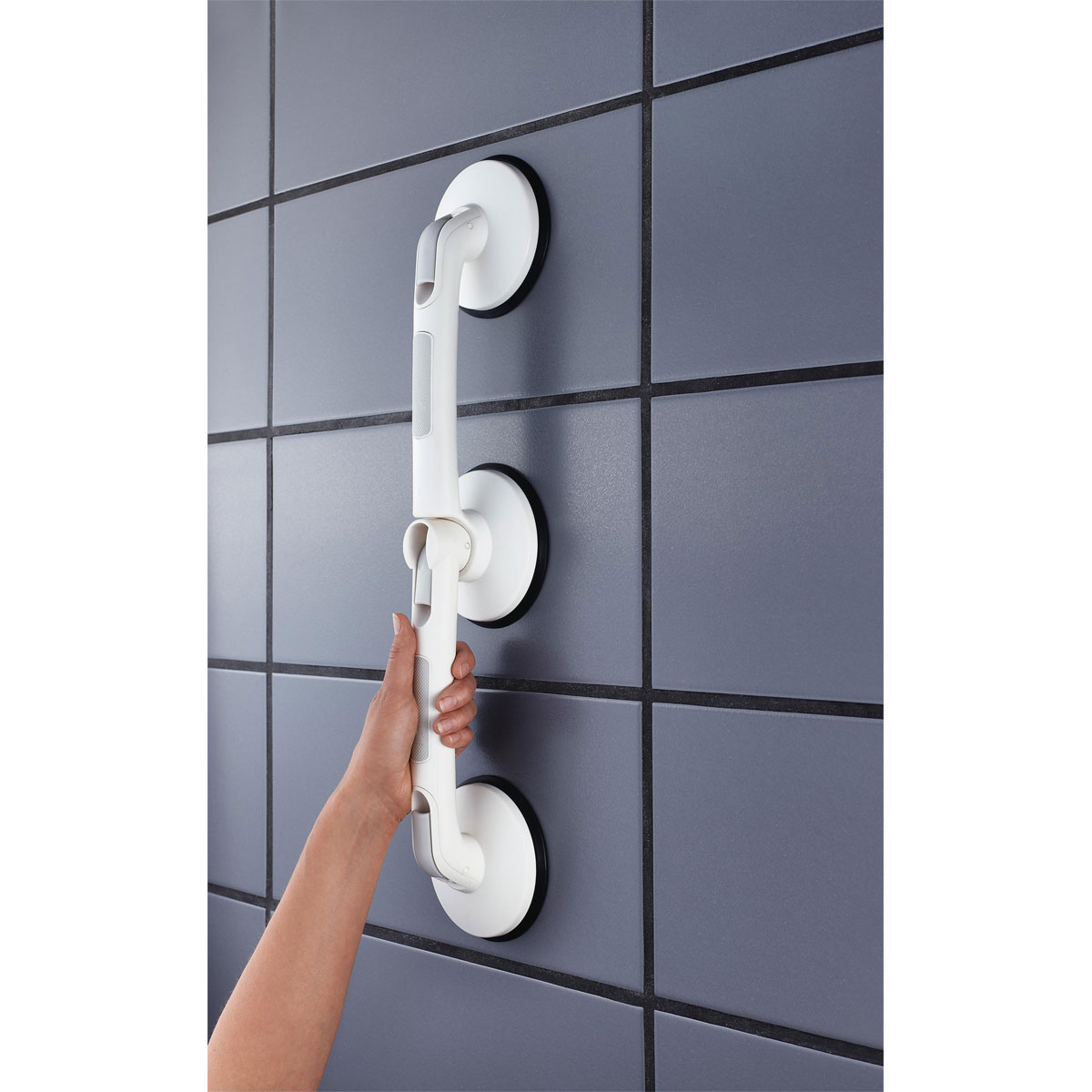 Ridder  Winkel-Sauggriff mit 3 Saugern Premium 60 cm weiß Bild 2