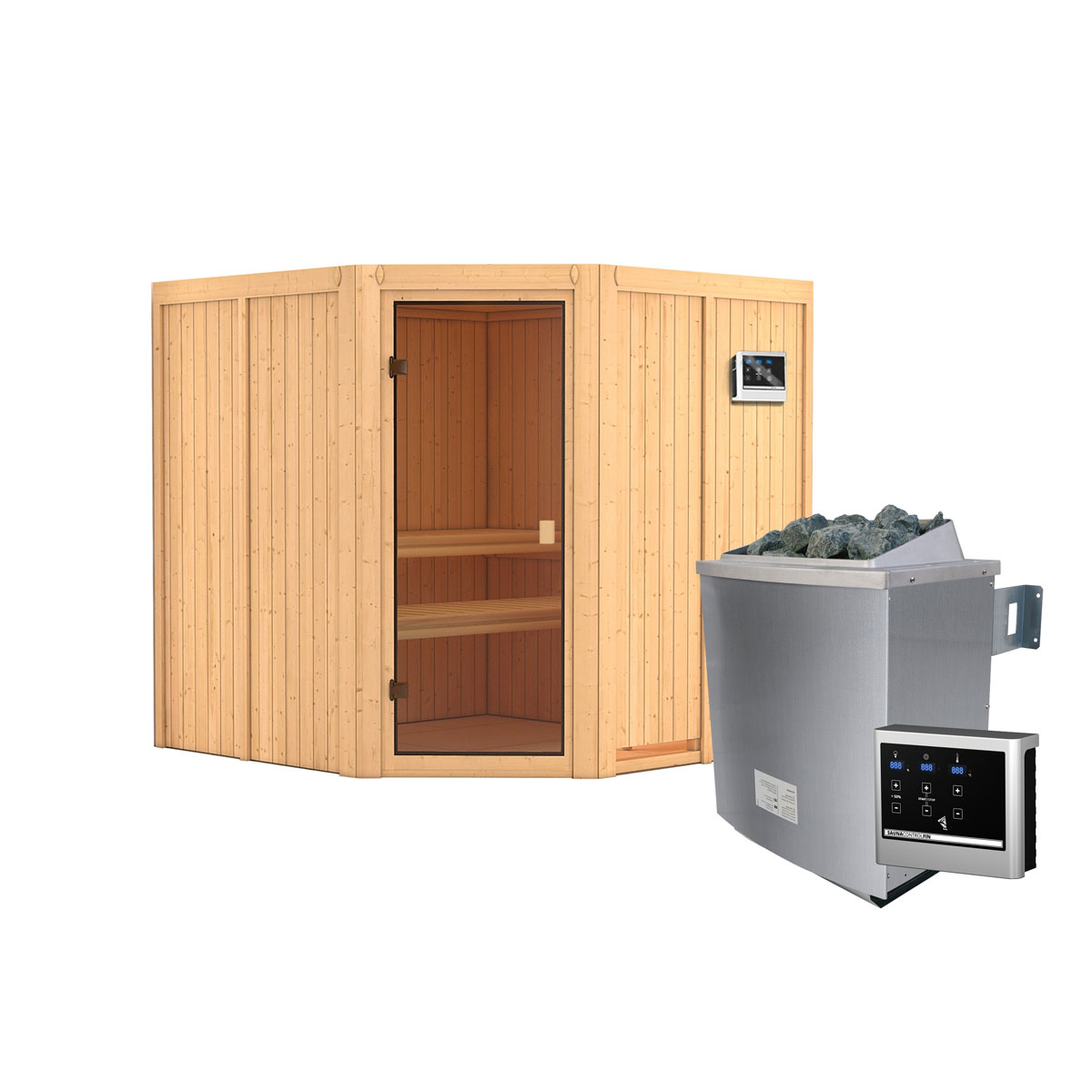 Karibu Sauna Kotka naturbelassen externe Steuerung Bild 3