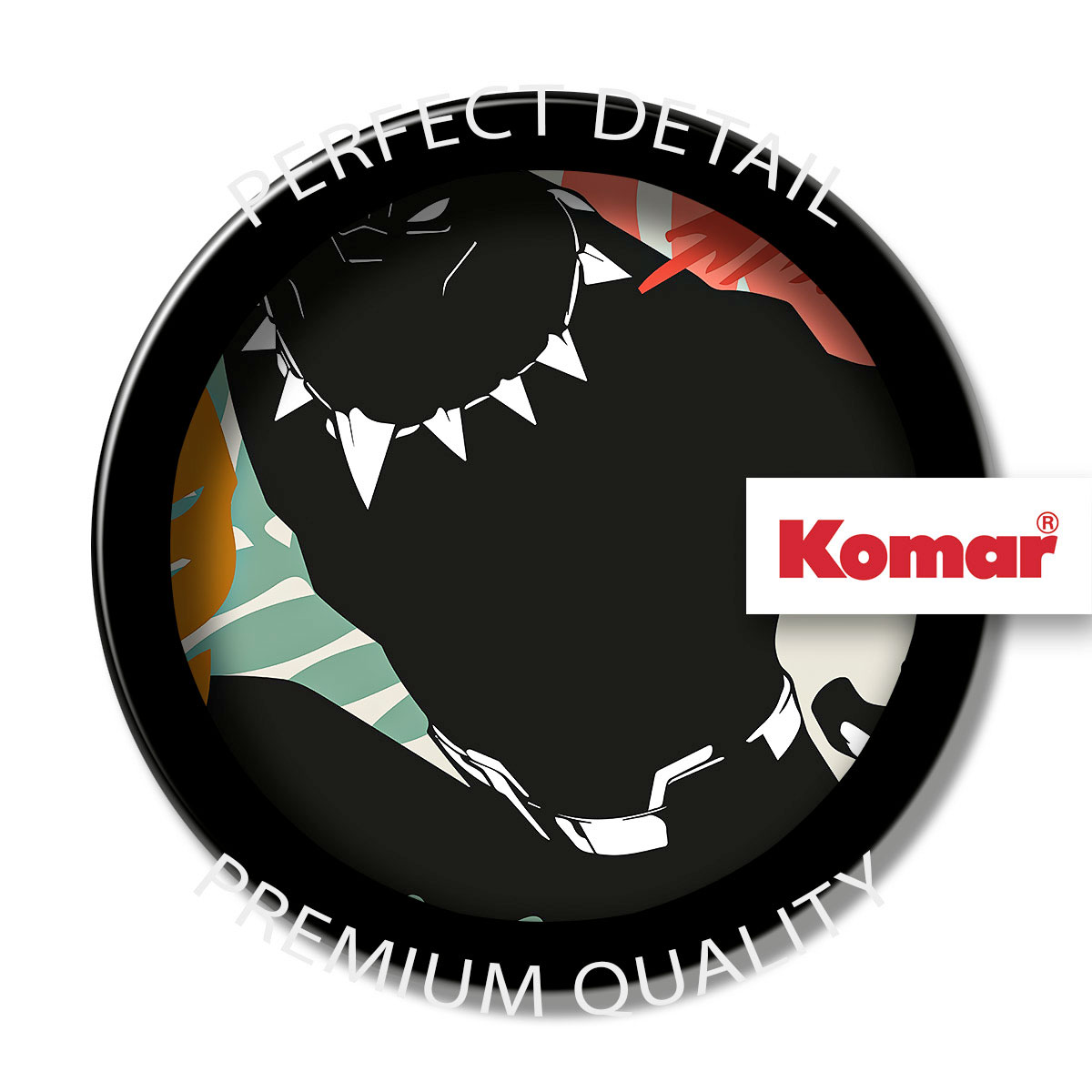 Komar Selbstklebende Vlies Fototapete rund Winter Tropics Black Panther Durchmesser 125 cm